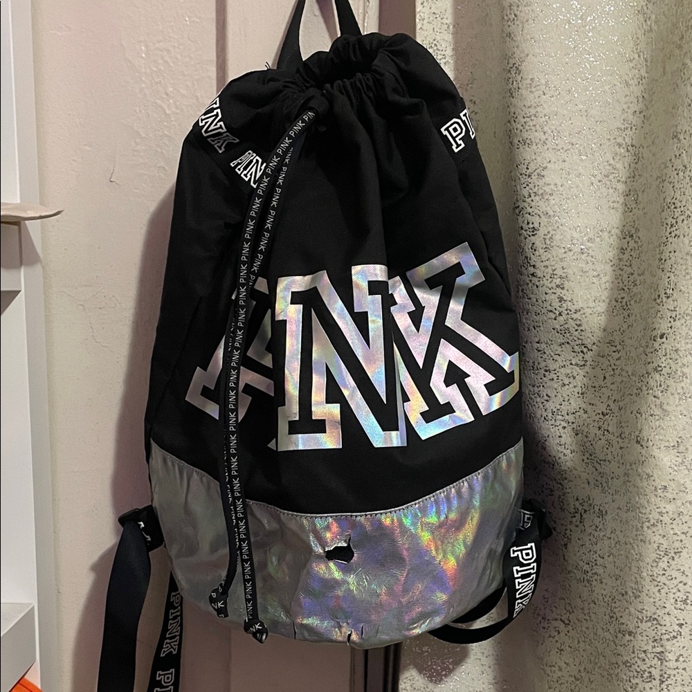 PINK Drawstring Backpack - image 1